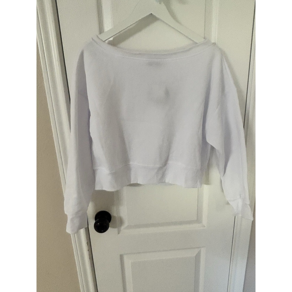 NWT Jodie & Joy White Off The Shoulder Cropped Sweatshirt Size L Versions